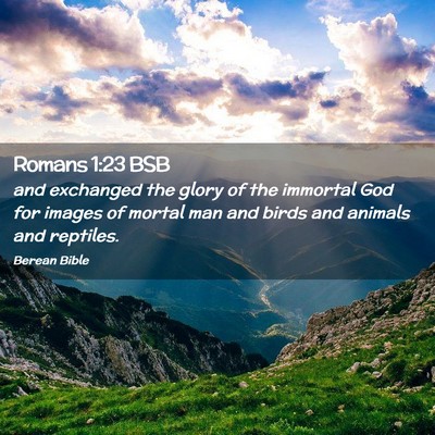 Picture 02 - Romans 1:23 BSB - and exchanged the glory of the immortal God for - Bible Verse Picture