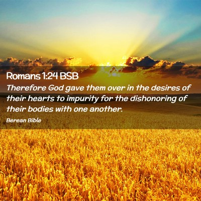 Picture 02 - Romans 1:24 BSB - Therefore God gave them over in the desires of - Bible Verse Picture