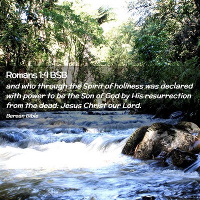 Picture 02 - Romans 1:4 BSB - and who through the Spirit of holiness was - Bible Verse Picture