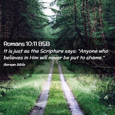 Picture 02 - Romans 10:11 BSB - It is just as the Scripture says: “Anyone who - Bible Verse Picture