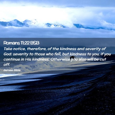 Picture 02 - Romans 11:22 BSB - Take notice, therefore, of the kindness and - Bible Verse Picture
