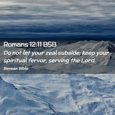 Picture 02 - Romans 12:11 BSB - Do not let your zeal subside; keep your spiritual - Bible Verse Picture