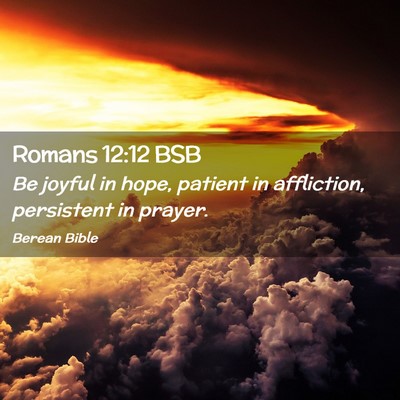 Picture 02 - Romans 12:12 BSB - Be joyful in hope, patient in affliction, - Bible Verse Picture