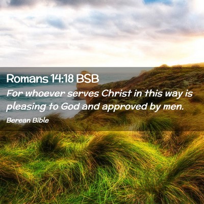 Picture 02 - Romans 14:18 BSB - For whoever serves Christ in this way is pleasing - Bible Verse Picture