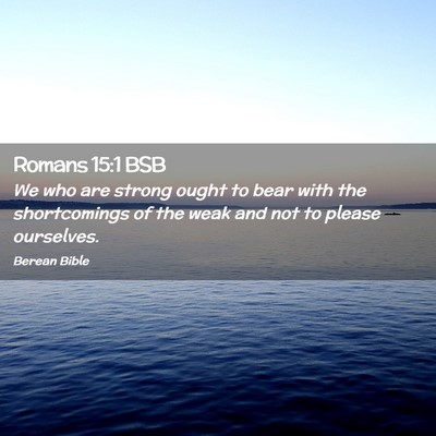 Picture 02 - Romans 15:1 BSB - We who are strong ought to bear with the - Bible Verse Picture