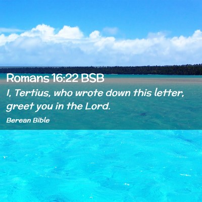 Picture 02 - Romans 16:22 BSB - I, Tertius, who wrote down this letter, greet you - Bible Verse Picture