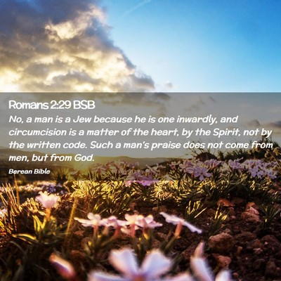 Picture 02 - Romans 2:29 BSB - No, a man is a Jew because he is one inwardly, - Bible Verse Picture