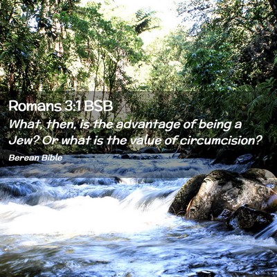 Picture 02 - Romans 3:1 BSB - What, then, is the advantage of being a Jew? Or - Bible Verse Picture