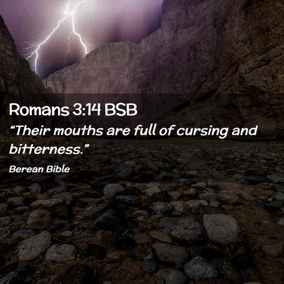 Picture 02 - Romans 3:14 BSB - “Their mouths are full of cursing and - Bible Verse Picture
