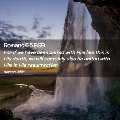 Picture 02 - Romans 6:5 BSB - For if we have been united with Him like this in - Bible Verse Picture