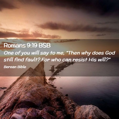 Picture 02 - Romans 9:19 BSB - One of you will say to me, “Then why does God - Bible Verse Picture