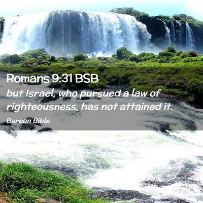 Picture 02 - Romans 9:31 BSB - but Israel, who pursued a law of righteousness, - Bible Verse Picture