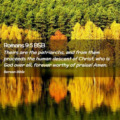 Picture 02 - Romans 9:5 BSB - Theirs are the patriarchs, and from them proceeds - Bible Verse Picture