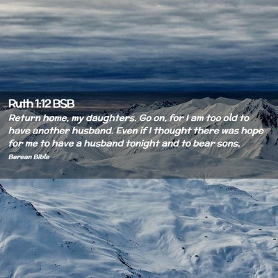 Picture 02 - Ruth 1:12 BSB - Return home, my daughters. Go on, for I am too - Bible Verse Picture