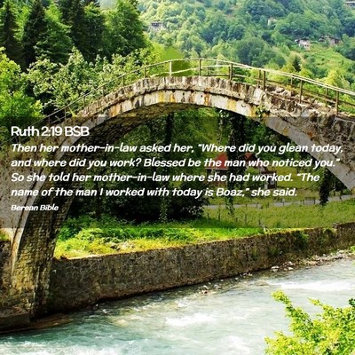 Picture 02 - Ruth 2:19 BSB - Then her mother-in-law asked her, “Where did - Bible Verse Picture