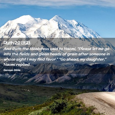 Picture 02 - Ruth 2:2 BSB - And Ruth the Moabitess said to Naomi, “Please - Bible Verse Picture