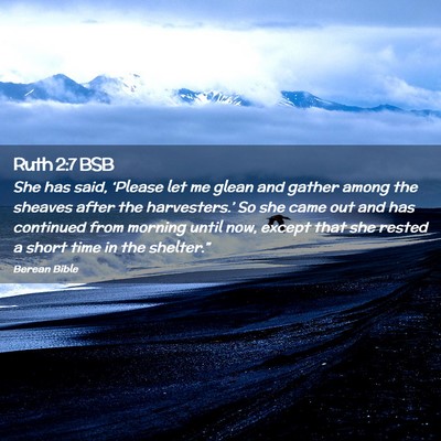 Picture 02 - Ruth 2:7 BSB - She has said, ‘Please let me glean and gather - Bible Verse Picture