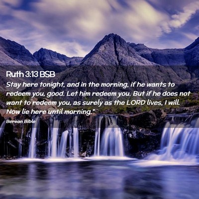 Picture 02 - Ruth 3:13 BSB - Stay here tonight, and in the morning, if he - Bible Verse Picture