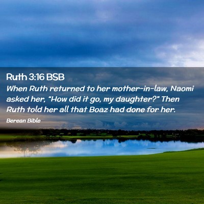 Picture 02 - Ruth 3:16 BSB - When Ruth returned to her mother-in-law, Naomi - Bible Verse Picture