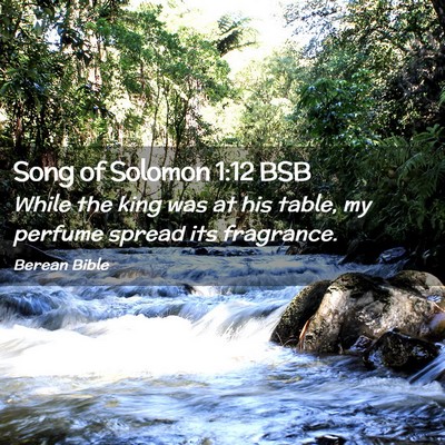 Picture 02 - Song of Solomon 1:12 BSB - While the king was at his table, my perfume - Bible Verse Picture
