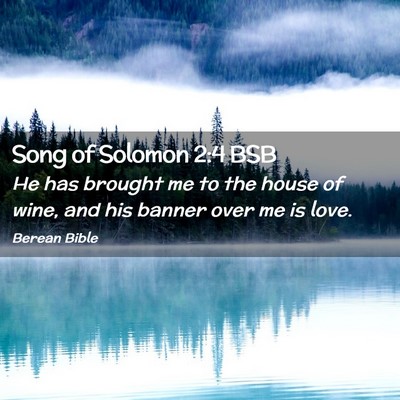 Picture 02 - Song of Solomon 2:4 BSB - He has brought me to the house of wine, and his - Bible Verse Picture