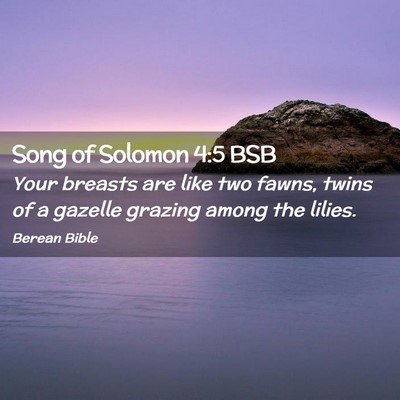 Picture 02 - Song of Solomon 4:5 BSB - Your breasts are like two fawns, twins of a - Bible Verse Picture