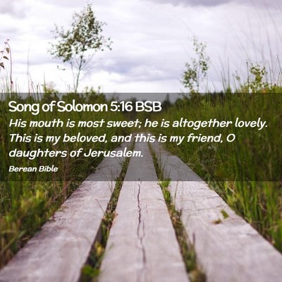 Picture 02 - Song of Solomon 5:16 BSB - His mouth is most sweet; he is altogether lovely. - Bible Verse Picture