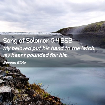 Picture 02 - Song of Solomon 5:4 BSB - My beloved put his hand to the latch; my heart - Bible Verse Picture