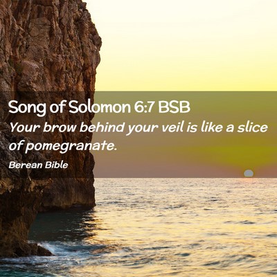 Picture 02 - Song of Solomon 6:7 BSB - Your brow behind your veil is like a slice of - Bible Verse Picture