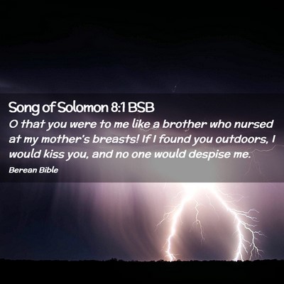 Picture 02 - Song of Solomon 8:1 BSB - O that you were to me like a brother who nursed - Bible Verse Picture