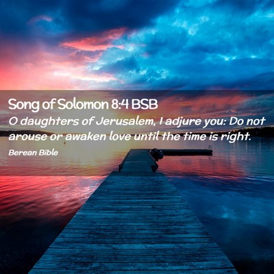 Picture 02 - Song of Solomon 8:4 BSB - O daughters of Jerusalem, I adjure you: Do not - Bible Verse Picture