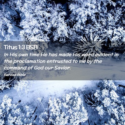 Picture 02 - Titus 1:3 BSB - In His own time He has made His word evident in - Bible Verse Picture