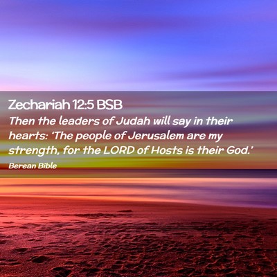 Picture 02 - Zechariah 12:5 BSB - Then the leaders of Judah will say in their - Bible Verse Picture