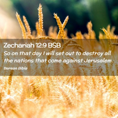 Picture 02 - Zechariah 12:9 BSB - So on that day I will set out to destroy all the - Bible Verse Picture