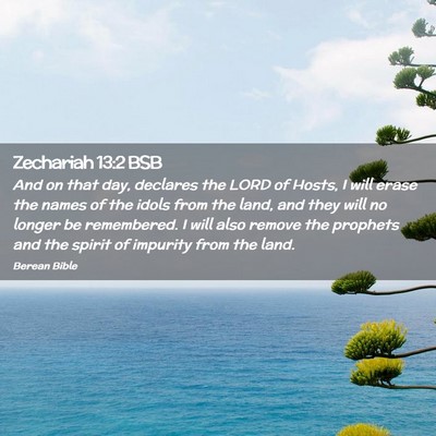 Picture 02 - Zechariah 13:2 BSB - And on that day, declares the LORD of Hosts, I - Bible Verse Picture