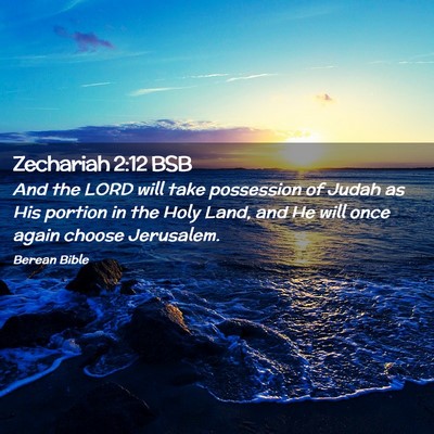 Picture 02 - Zechariah 2:12 BSB - And the LORD will take possession of Judah as His - Bible Verse Picture