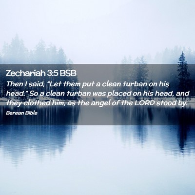 Picture 02 - Zechariah 3:5 BSB - Then I said, “Let them put a clean turban on - Bible Verse Picture
