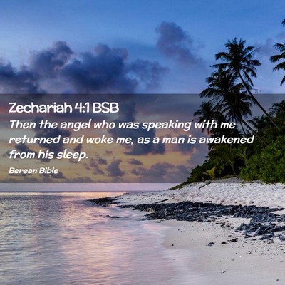 Picture 02 - Zechariah 4:1 BSB - Then the angel who was speaking with me returned - Bible Verse Picture