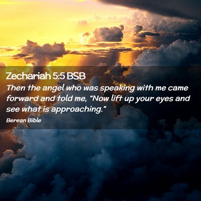 Picture 02 - Zechariah 5:5 BSB - Then the angel who was speaking with me came - Bible Verse Picture