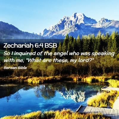 Picture 02 - Zechariah 6:4 BSB - So I inquired of the angel who was speaking with - Bible Verse Picture