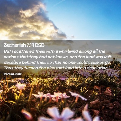 Picture 02 - Zechariah 7:14 BSB - But I scattered them with a whirlwind among all - Bible Verse Picture