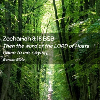 Picture 02 - Zechariah 8:18 BSB - Then the word of the LORD of Hosts came to me, - Bible Verse Picture