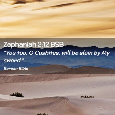 Picture 02 - Zephaniah 2:12 BSB - “You too, O Cushites, will be slain by My - Bible Verse Picture