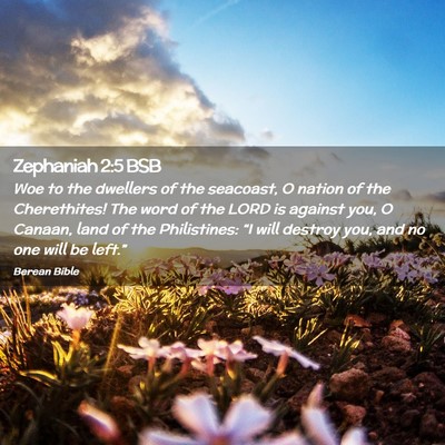 Picture 02 - Zephaniah 2:5 BSB - Woe to the dwellers of the seacoast, O nation of - Bible Verse Picture