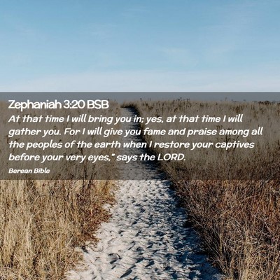 Picture 02 - Zephaniah 3:20 BSB - At that time I will bring you in; yes, at that - Bible Verse Picture