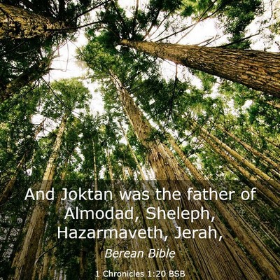 Picture 03 - 1 Chronicles 1:20 BSB - And Joktan was the father of Almodad, Sheleph, - Bible Verse Picture