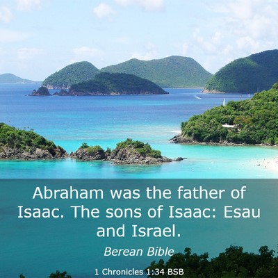 Picture 03 - 1 Chronicles 1:34 BSB - Abraham was the father of Isaac. The sons of - Bible Verse Picture