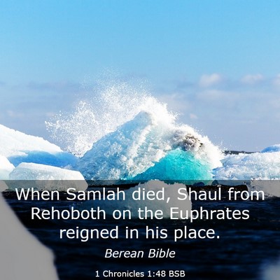 Picture 03 - 1 Chronicles 1:48 BSB - When Samlah died, Shaul from Rehoboth on the - Bible Verse Picture