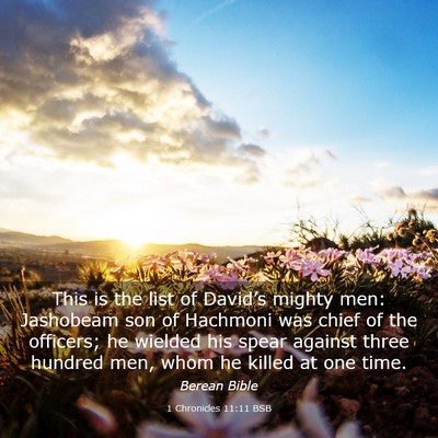 Picture 03 - 1 Chronicles 11:11 BSB - This is the list of David’s mighty men: - Bible Verse Picture