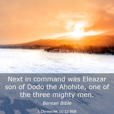 Picture 03 - 1 Chronicles 11:12 BSB - Next in command was Eleazar son of Dodo the - Bible Verse Picture